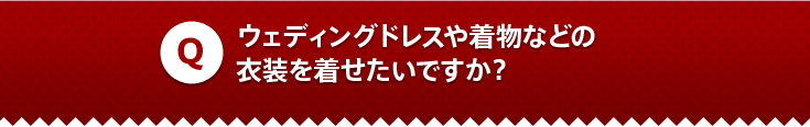 ウェディングドレスや着物など衣装を着せたいですか？