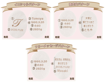 足裏刺しゅうパターン