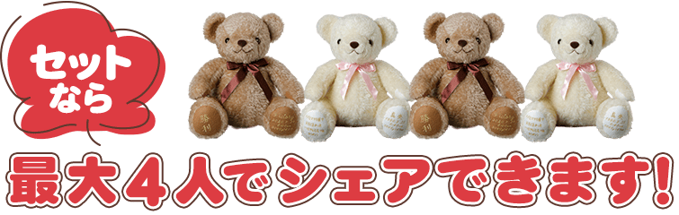 セットなら最大4人でシェアできます！