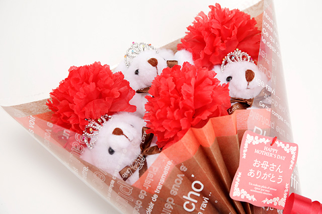 母の日用チビ束：スイートカーネーション（レッド）