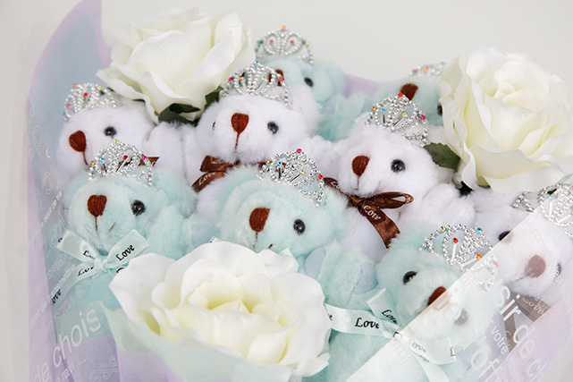 くまブーケスタンダード エレガントブルー