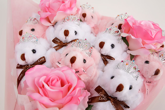 くま束・くまブーケスタンダード プラチナプリンセス