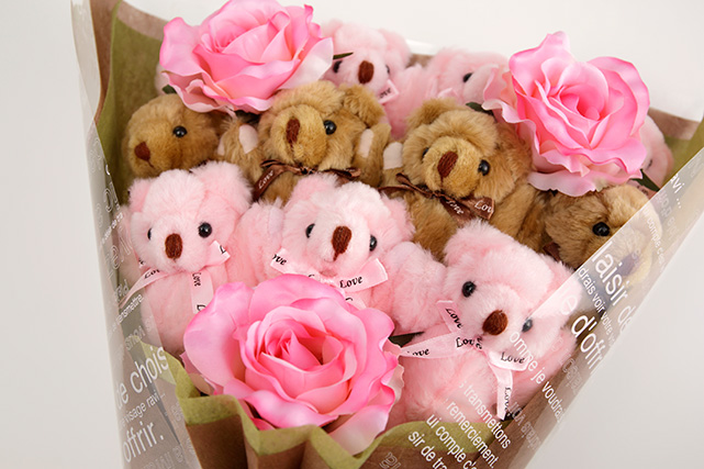 くま束・くまブーケスタンダード ピーチブロッサム