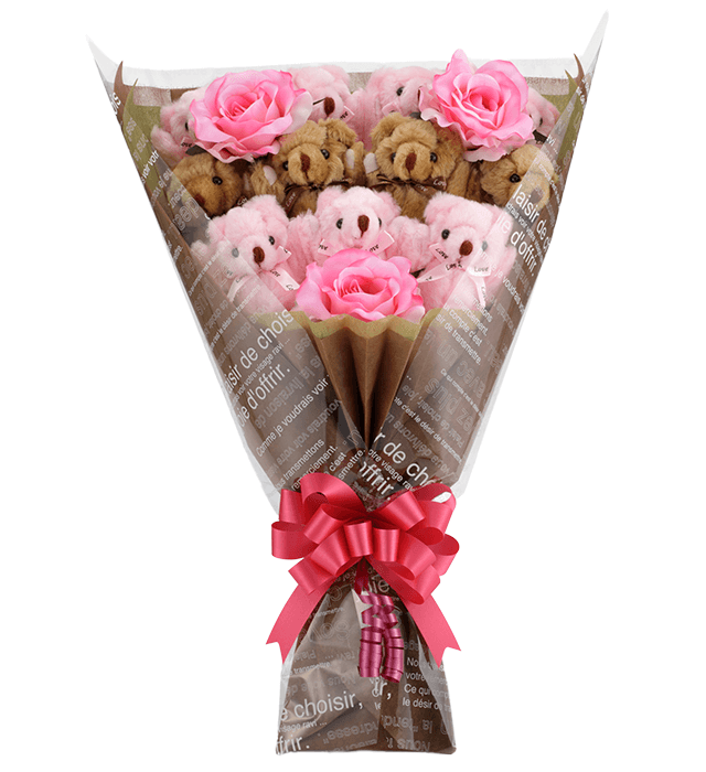 くま束・くまブーケスタンダード ピーチブロッサム