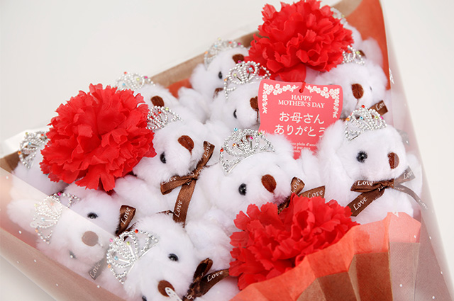 くまブーケ：プリマドンナカーネーション