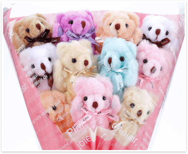 くまブーケ スタンダード：カラフルハーモニー