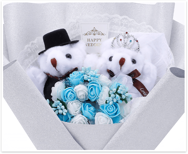 ウェディング用くま束(くまブーケ) マリアージュ・ゴールド