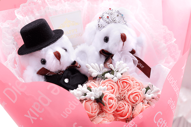 くまブーケ自立型：マリアージュ・ラブリー