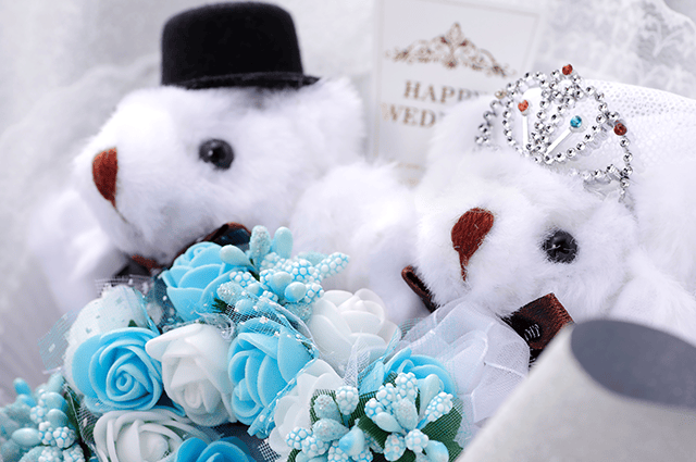 くまブーケ自立型：マリアージュ・シルバー