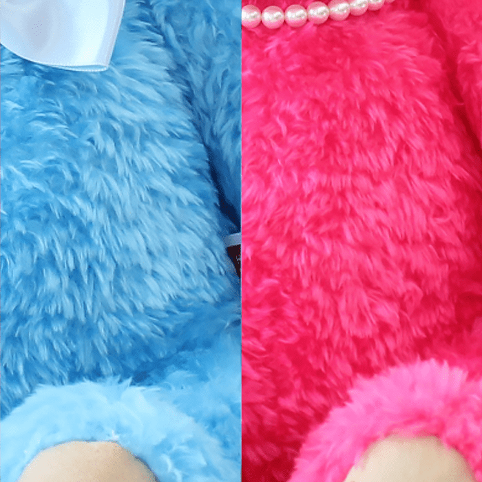 国産モヘア調の高級ボア生地を使用。光沢があり、ふわふわ気持ちいい手触りです。