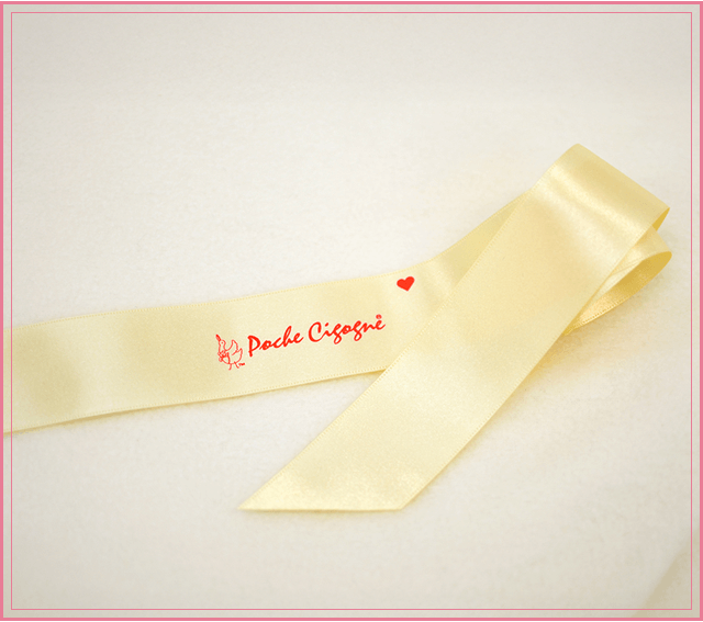 ロゴ入りサテンリボン