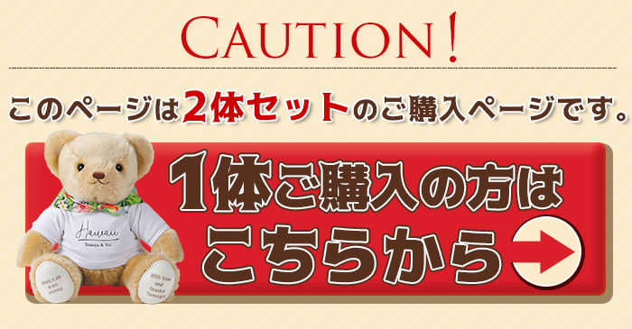 このページは2体セットの購入ページです。1体購入の方はこちらから
