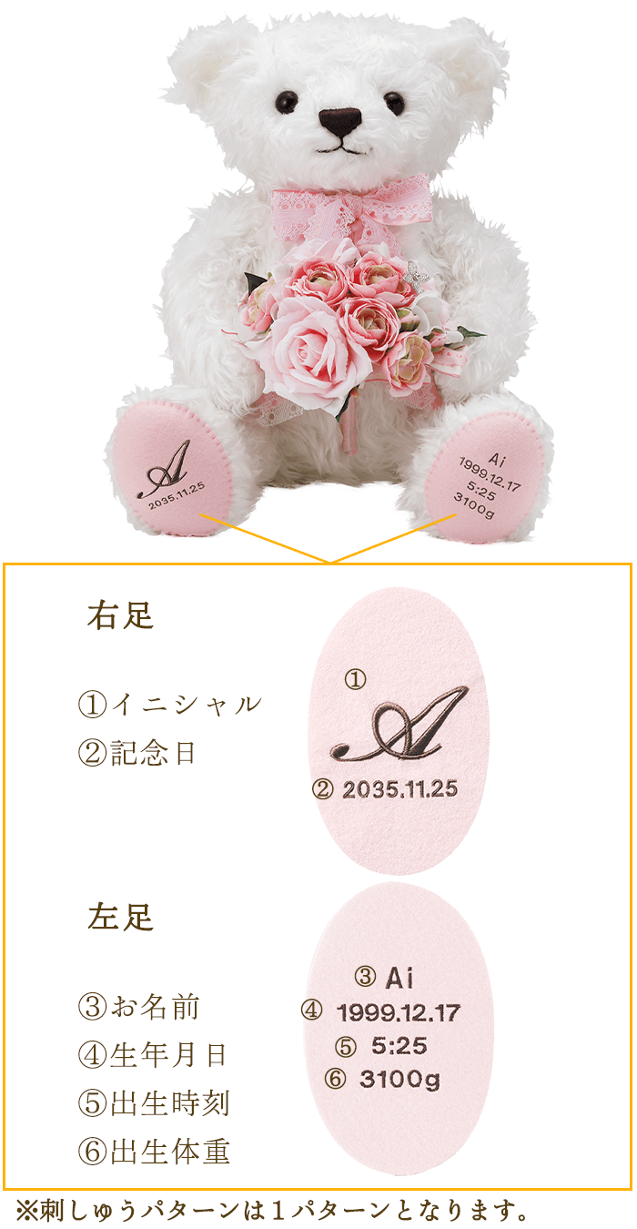 足裏に刺しゅうが入ります