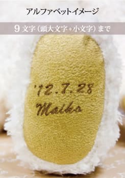 足裏刺繍アルファベットイメージ（0文字まで※頭大文字+小文字）