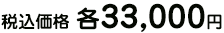 税込価格 各33,000円