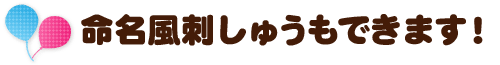 命名風刺しゅうもできます！
