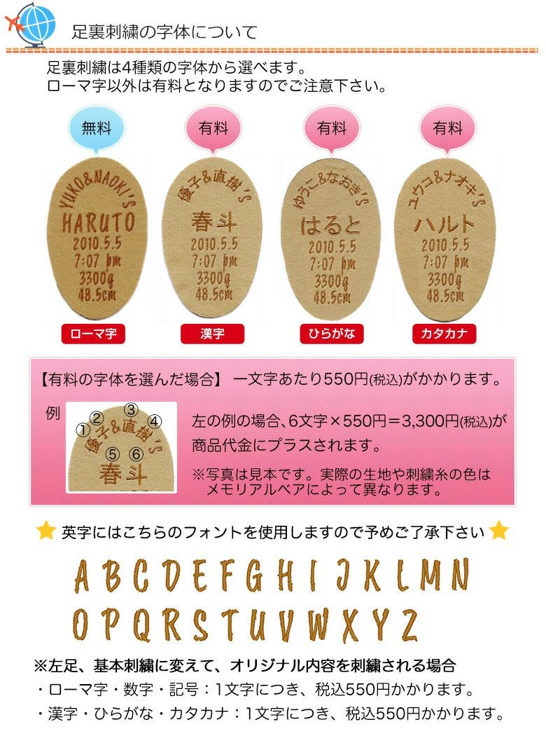 2020年限定メモリアルベア 秋冬モデルの足裏刺しゅう