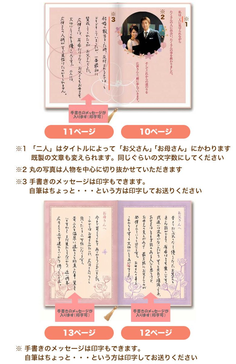 フォトストーリー ブライダルブック：10ページ〜13ページ