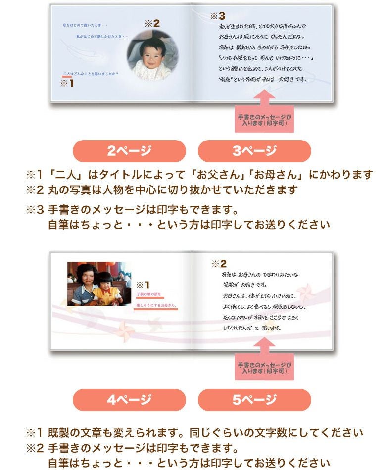 フォトストーリー ブライダルブック：2ページ〜5ページ