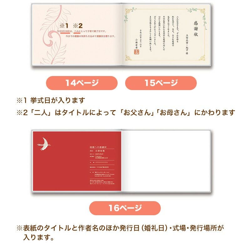 フォトストーリー ブライダルブック：14ページ〜16ページ