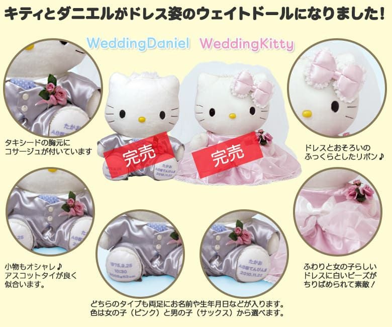 ウエディングキティのウェイトドール：生まれた体重でつくるウェイト