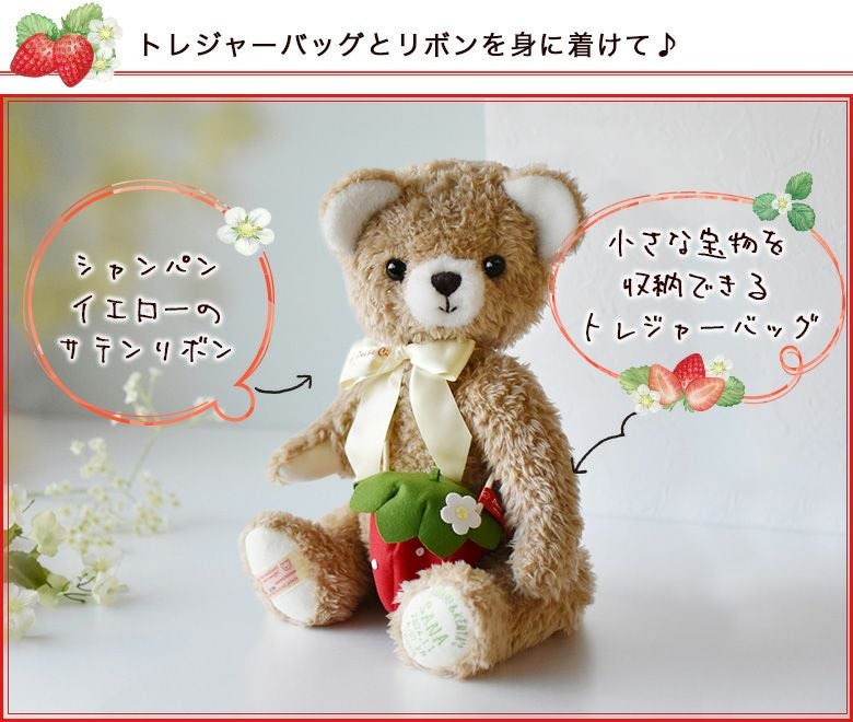 トレジャーバッグとリボンを身に着けています