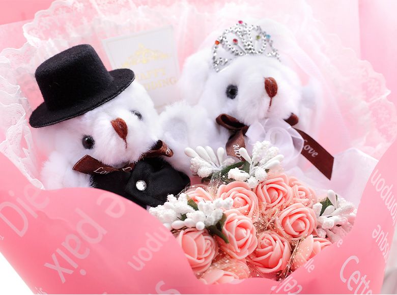 ウェディング用くま束(くまブーケ) マリアージュ・ラブリー　アップ