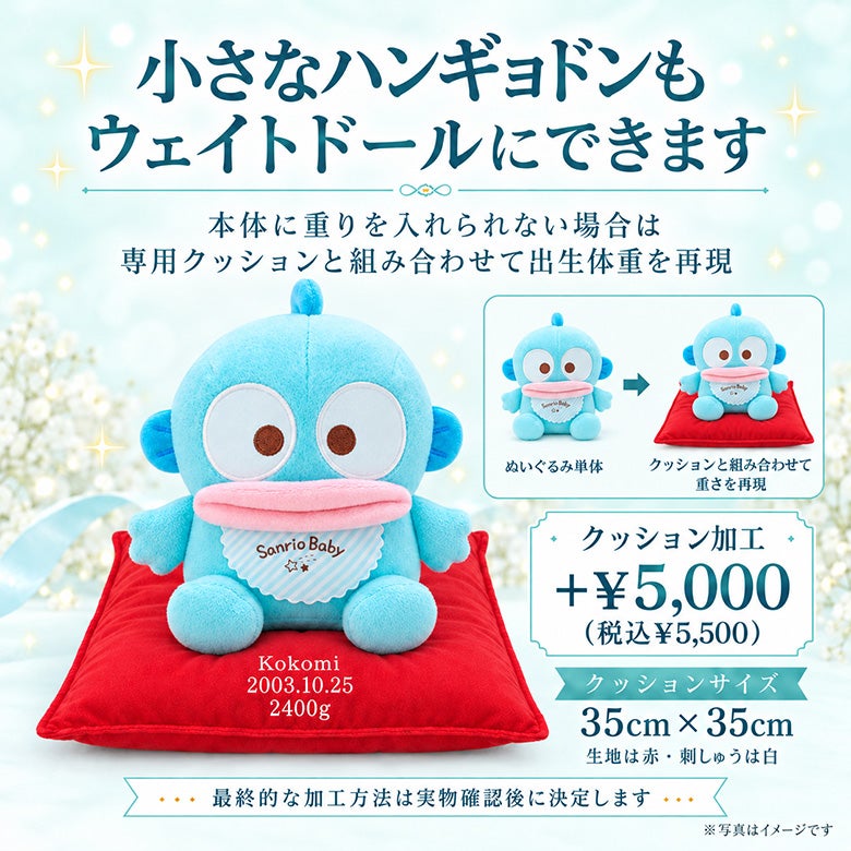 小さなハンギョドンもウェイトドールにできます