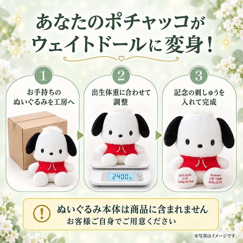 あなたのポチャッコがウェイトドールに変身
