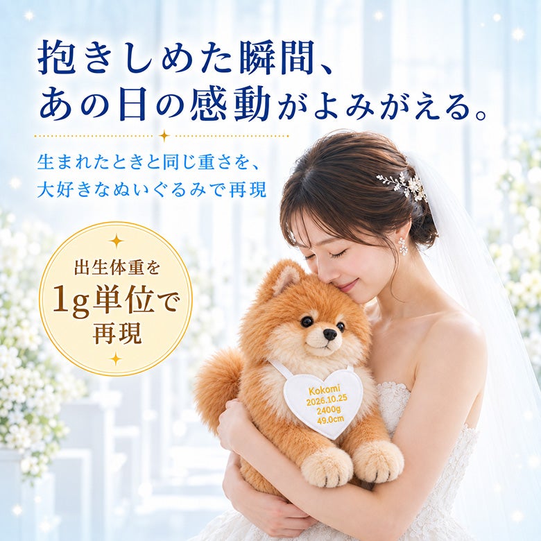 ポメラニアンのウェイトドール 出生体重を1g単位で再現