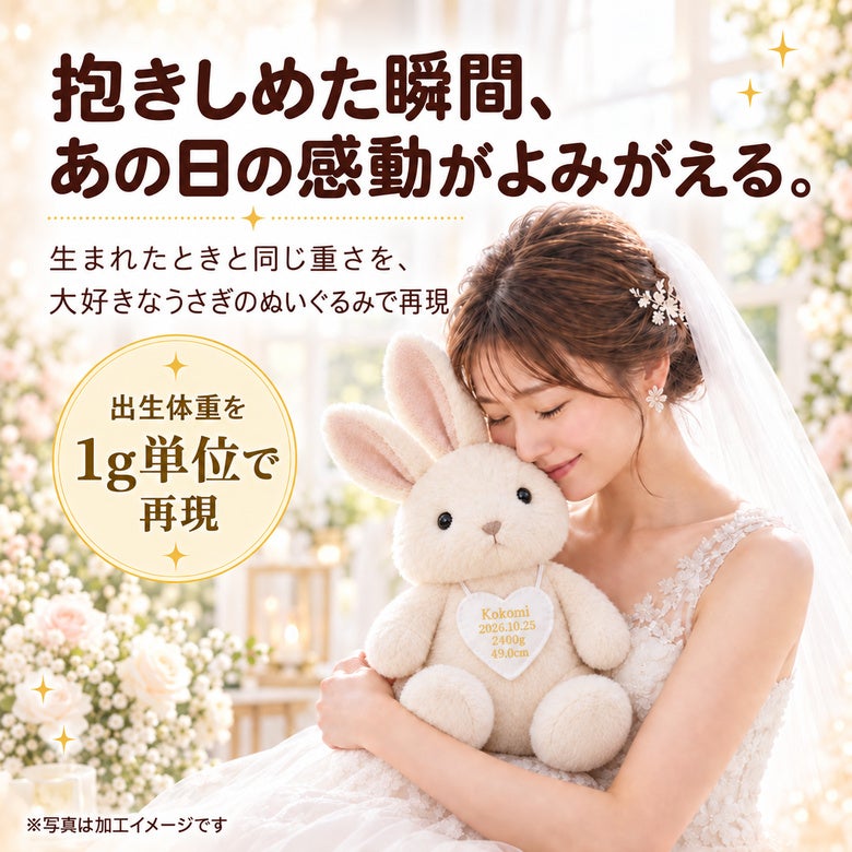 うさぎのウェイトドール 出生体重を1g単位で再現