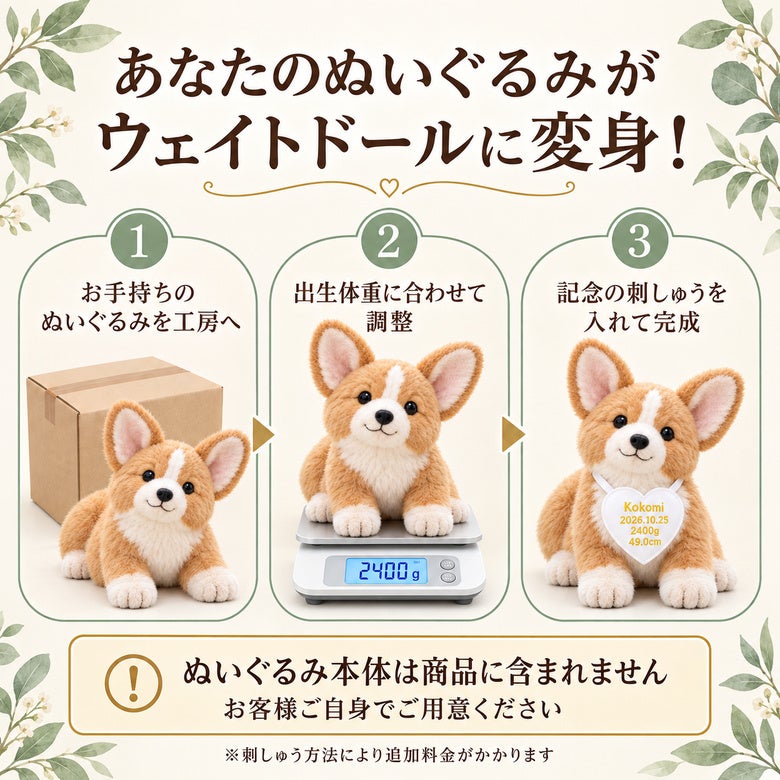 あなたのコーギーがウェイトドールに変身